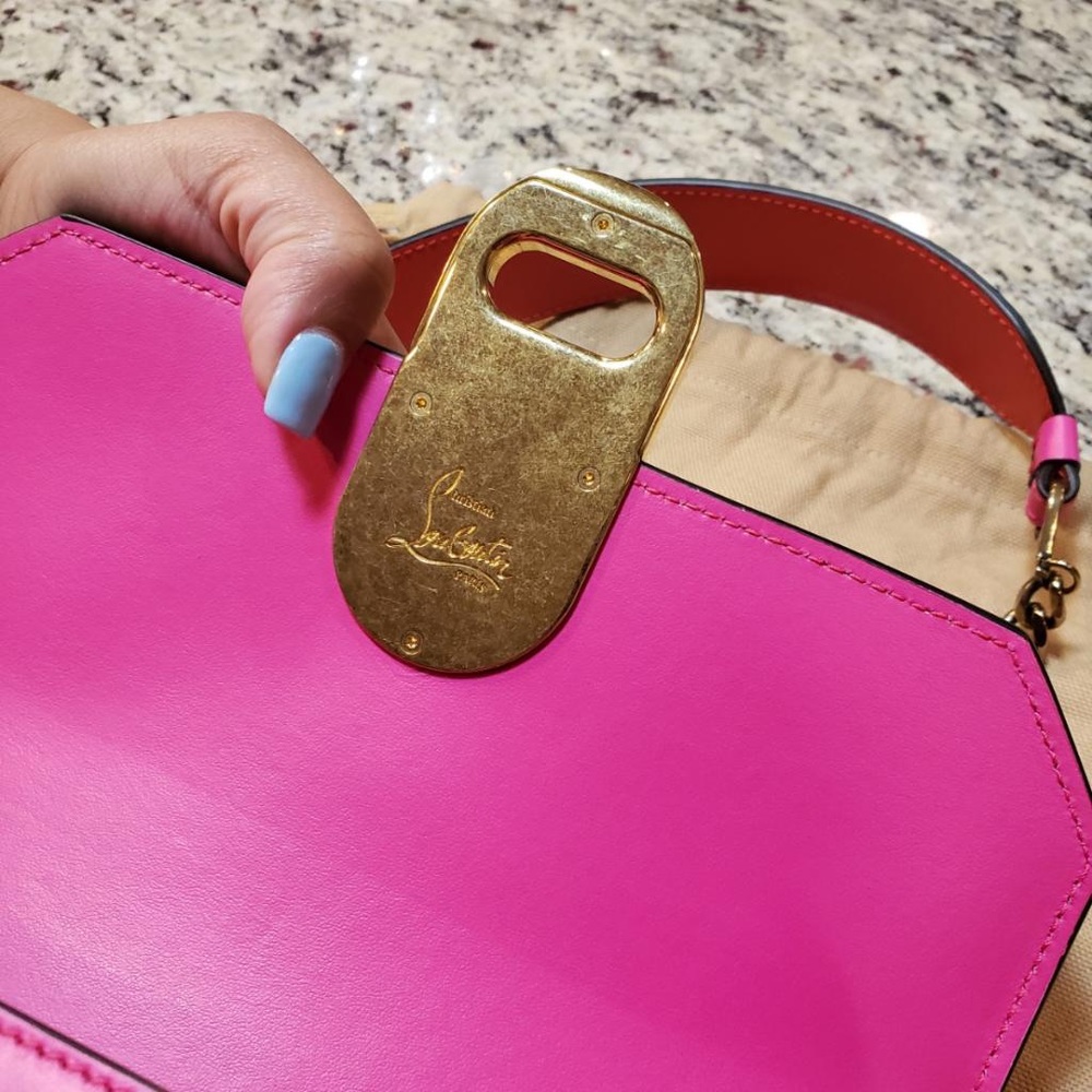 💕 NEW Christian Louboutin Mini Elisa in Hot Pink Calfskin - Picture 7 of 14